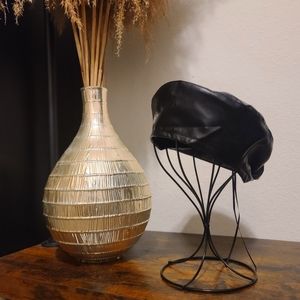 Faux Leather Beret *Adjustable Size*